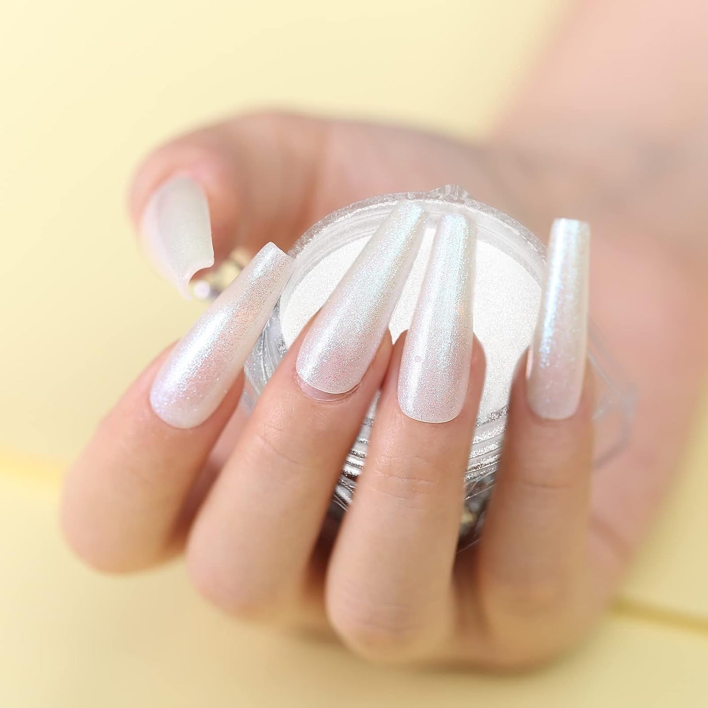 Artdone 3PCS White Pearl Chrome Nail Powder,Iridescent Aurora Powder Metallic Mirror Effect Pigment Pearlescent Mermaid Pigmen for Nail Art Manicure Decoration Sets-Velvo Beauty