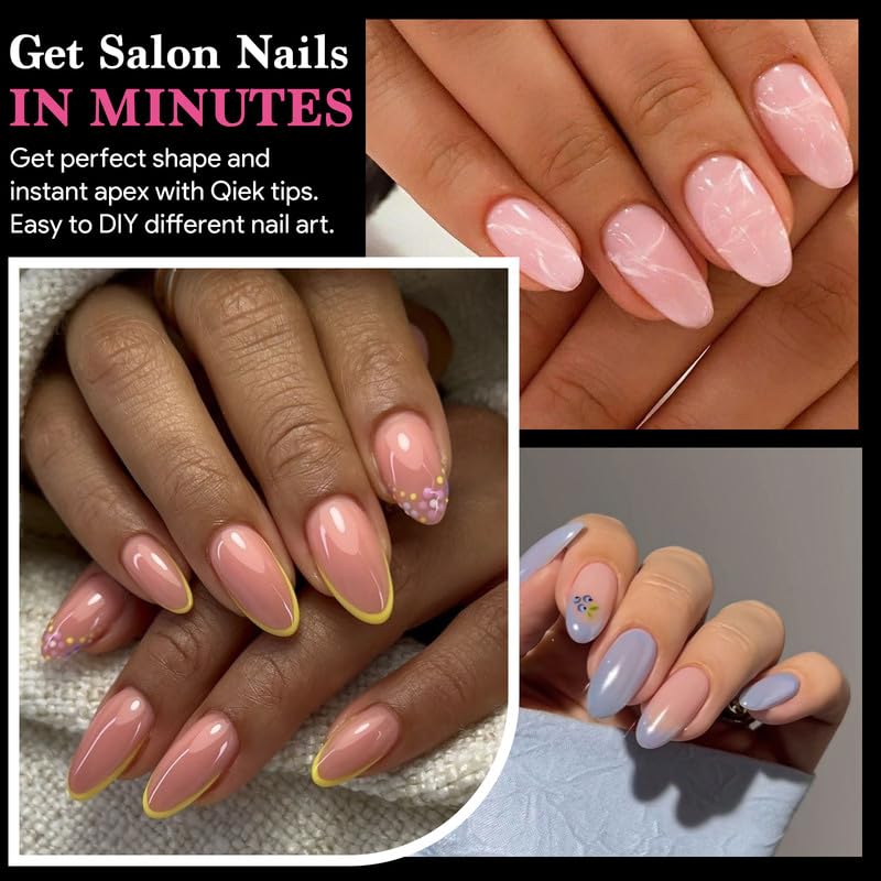 Medium Round False Nail Tips, 15 Sizes 510 PCS Clear Soft Press On Fake Nail Pre-shaped Half Matte Full Cover Gel Nail Tips Extensions Strong Thick Long Lasting for DIY Beginners & Salon Manicure-Velvo Beauty