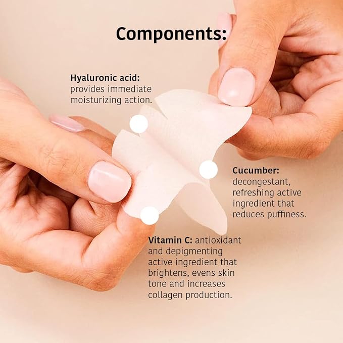 Eye Masks for Anti-Fatigue & Illuminating, Pack of 5 Pairs - Reduces Dark Circles, Puffiness - Hydrating with Vitamin C, Cucumber, Hyaluronic Acid - Vegan, Cruelty-Free Skincare Treatment-Velvo Beauty