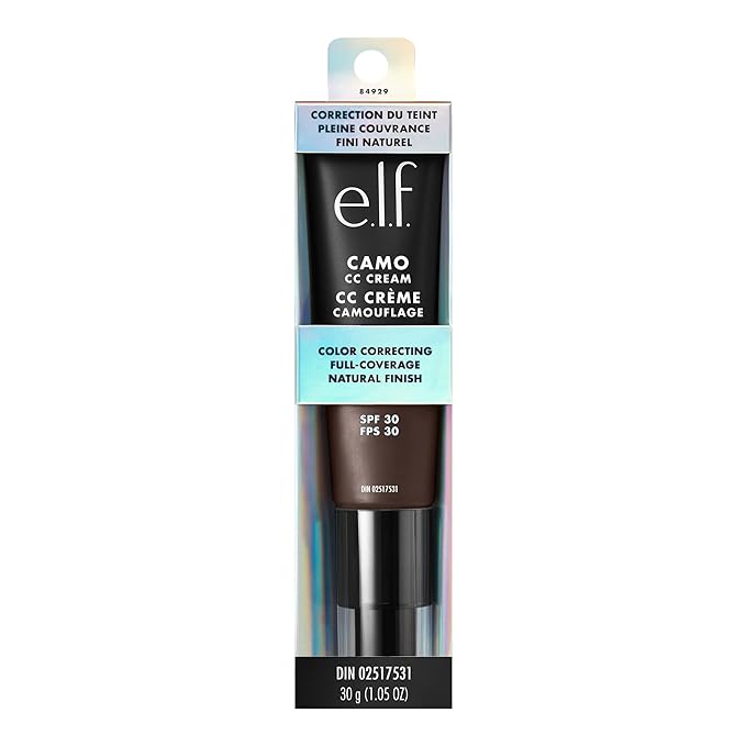 e.l.f. Camo CC Cream, SPF 30 Color-Correcting Medium-To-Full Coverage Face Foundation, Delivers An Airbrushed Finish, Vegan & Cruelty-Free, Rich 660 N-Velvo Beauty