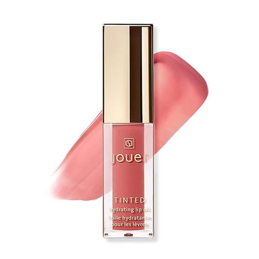 Jouer Essential Tinted Hydrating Lip Oil Gloss – Moisturizing Dry Lip Treatment Serum - Fragrance Free Tinted Lip Oil - Jojoba Seed Oil and Apricot Oil Formula-Velvo Beauty