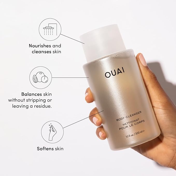 OUAI Body Cleanser Refill, Dean Street - Foaming Body Wash with Jojoba Oil and Rosehip Oil to Hydrate, Nurture, Balance and Soften Skin - Paraben, Phthalate and Sulfate Free Skin Care Products - 32 Oz-Velvo Beauty