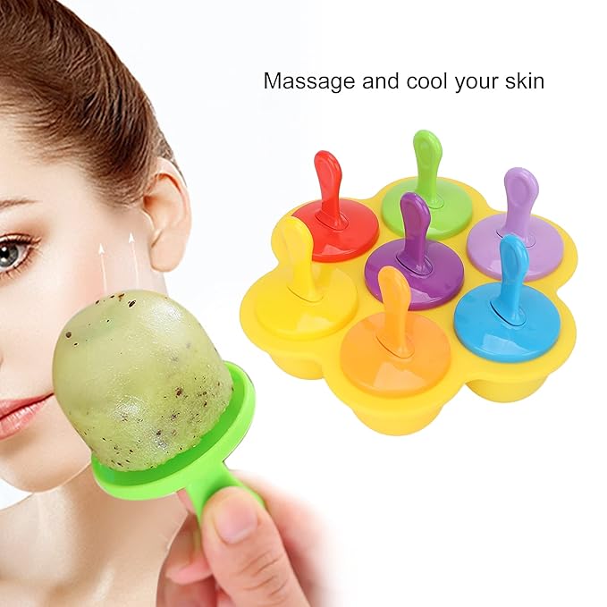 Cube Ice Roller, Reusable Silicone Ice Tray Fine Lines Removal Facial Beauty Ice Roller Skin Care Tools for Face Eyes Lubricate the Skin(yellow)-Velvo Beauty