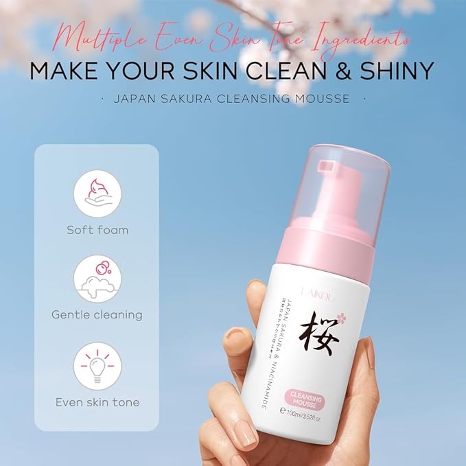 Skin Care, Skin Care Set, Hydrating Smooth Fine Lines Even Skin Tone Skin Care Kit with Cleansing Mousse, Toner, Serum, Essence Cream for Women Teen Girls Birthday Mother's Day Christmas 4pcs-Velvo Beauty