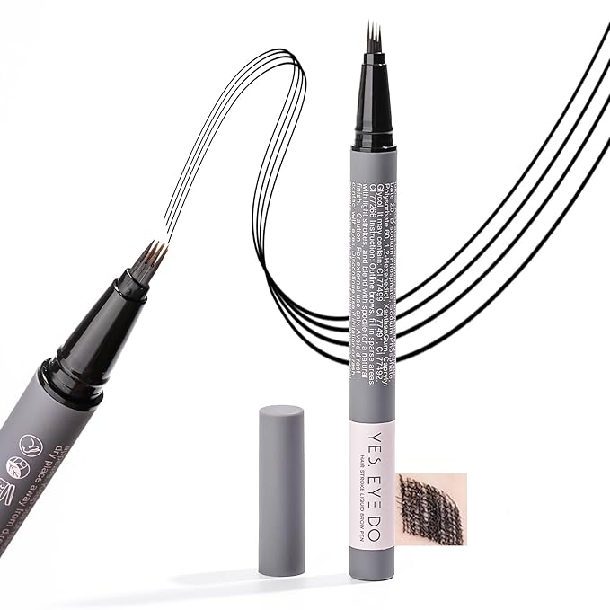 Eyebrow Pencil Black, Microblading Eyebrow Pen for Women, Long lasting Black Brow Pencil for 24H Perfect Brows, Hair Like Strokes, Smudge-Proof YES.EYE DO (Black Out- Natural Black)-Velvo Beauty