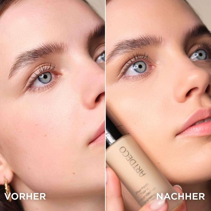 ARTDECO Perfect Teint Foundation - Soft Vanilla N°12 - Lightweight Liquid Formula - Medium to Full Coverage - Without Mask-Like Effect - Conceals Imperfections - Vegan Makeup - Hyaluron - 0.67 Fl Oz-Velvo Beauty