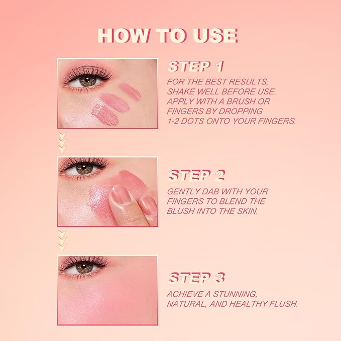 YOUNG VISION Liquid Cheek Blush -Soft Cream Rouge/Blusher Makeup, Buildable Gel-Cream Formula, Long-Wearing, Dewy Finish-Velvo Beauty