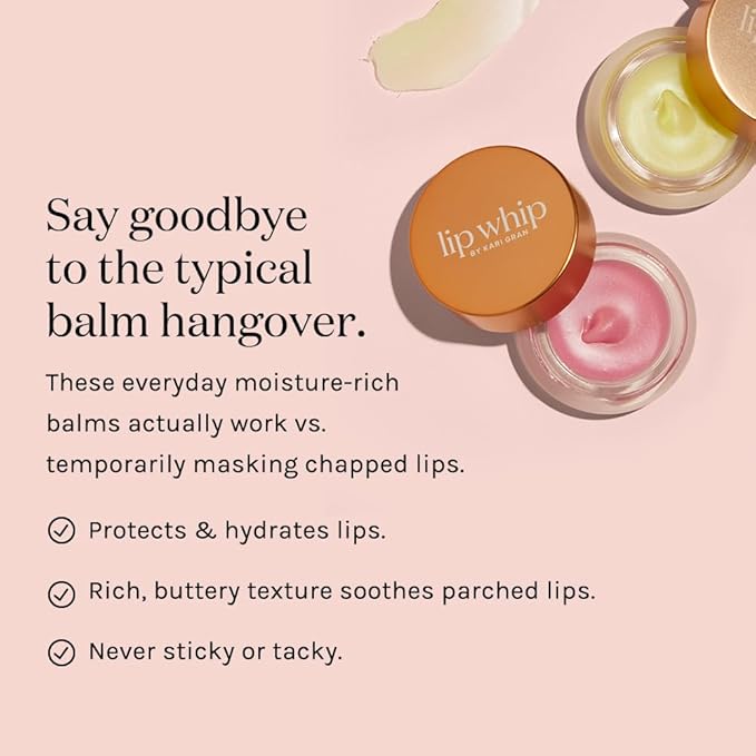 Kari Gran Lip Whip | Moisturizing Lip Balm with Organic Oils | Glossy Sheen + Peppermint | Rich Buttery Texture, Hydrates & Protects | Non-GMO, Organic Ingredients, Made in USA (Naked Peppermint)-Velvo Beauty