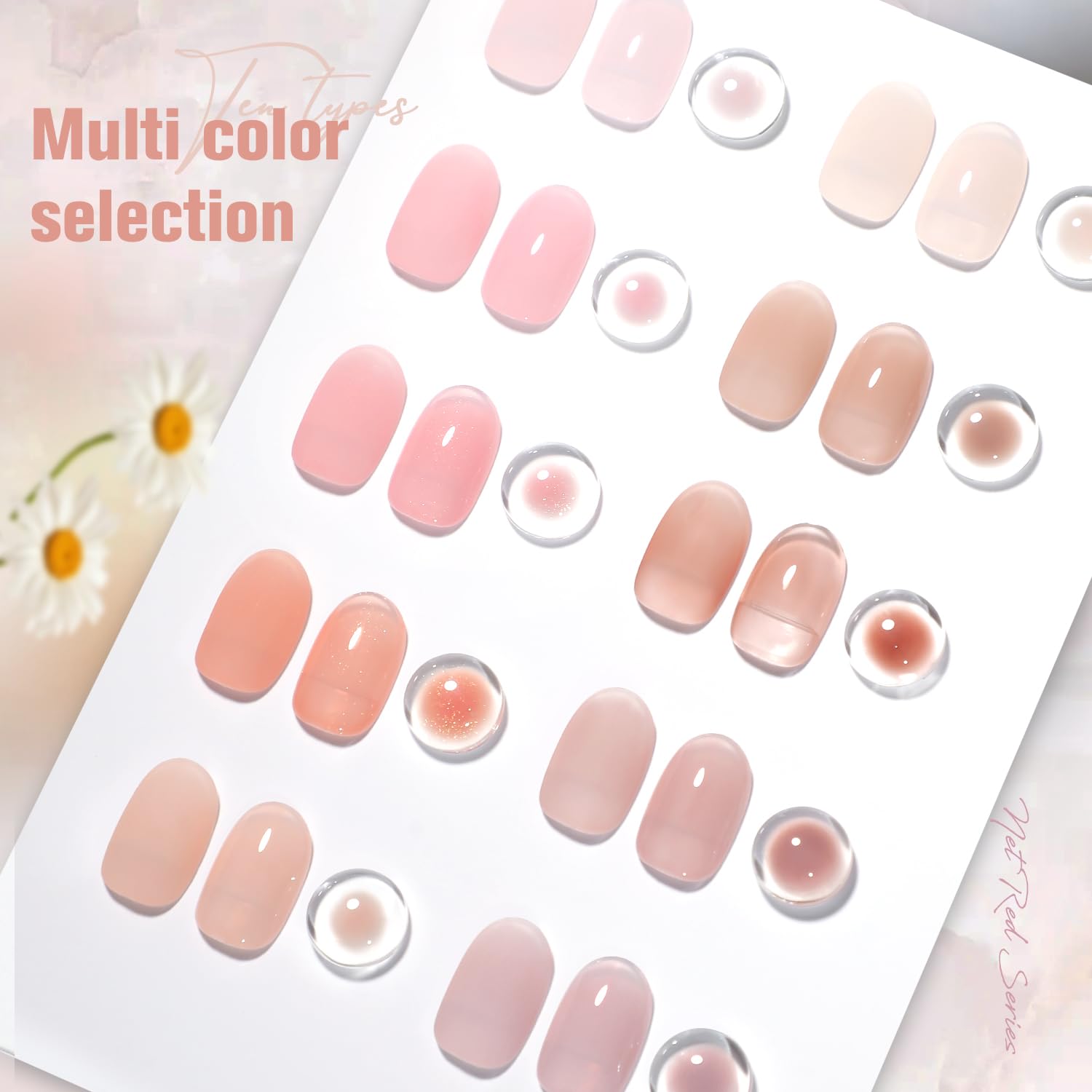 Jelly Pink Gel Nail Polish Set of 10 Colors Nude Gel Polish Kit UV LED Soak Off Nail Polish Gel Home DIY Manicure Nail Art Salon Varnish-Velvo Beauty