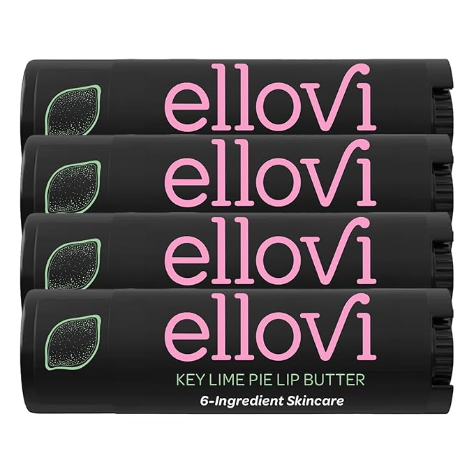 Natural Lip Butter Lip Balm - Key Lime - Pure Enough to Eat - Made With Just 6 Vegan Ingredients - Moisturizing Lip Care for All Day Hydration (4-Pack)-Velvo Beauty