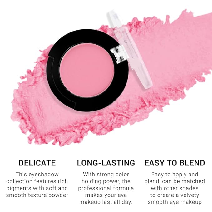 Monochrome Matte Eyeshadow Makeup Palette,Highly Pigmented Grapefruit Color Eyeshadow Palette,Matte Pressed Powder Eye shadow Makeup,Single Vegan Eye Shadow,Daily Evening Women Girls Eyeshadow Gift10#-Velvo Beauty