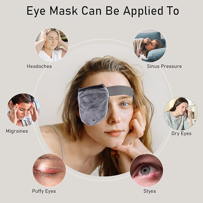 Single Moist Heat Eye Compress Pad, Microwavable, Eye Mask for Dry Eye, Good for Pink Eye, Blepharitis and Stye Eye, Reusable Gel Eye Mask with Storage Pouch-Velvo Beauty