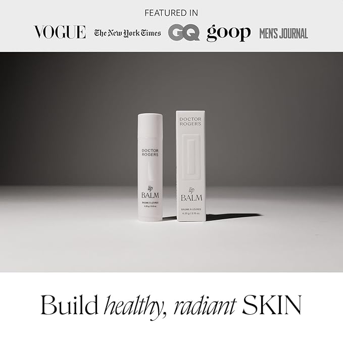 Doctor Rogers Lip Balm, Hydrating and Softening Lip Moisturizer For Very Dry Lips, Dermatologist-Created, Natural, & Hypoallergenic Moisturizing Lip Balms, 4.25g Tube-Velvo Beauty