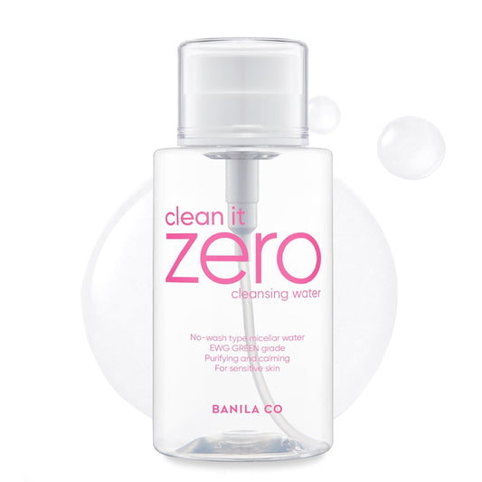 BANILA CO Clean It Zero Pure Cleansing Water | Gentle Cleanser for Sensitive Skin | Micellar Water Makeup Remover No Rinse & Oil Free (310ml / 10.48 fl.oz)-Velvo Beauty