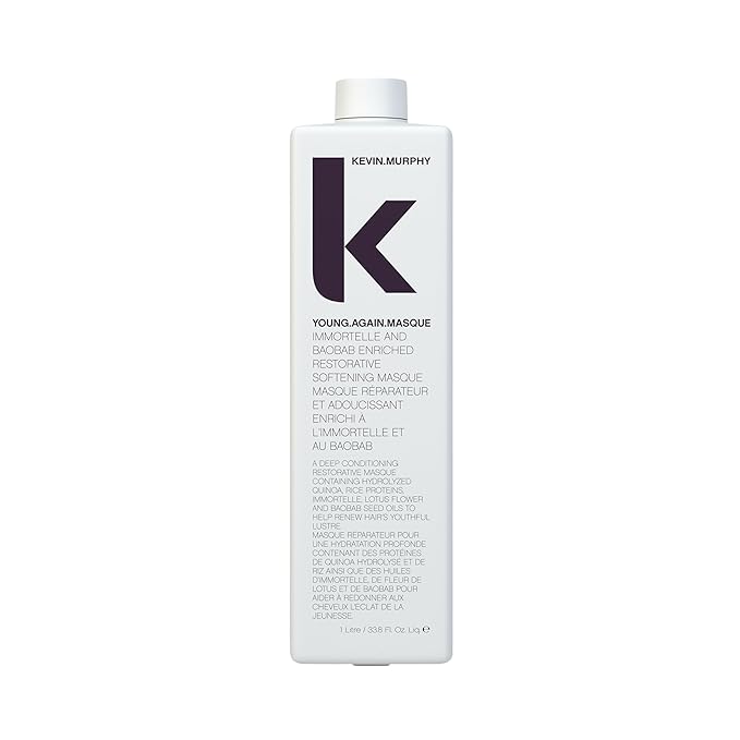 KEVIN.MURPHY YOUNG.AGAIN.MASQUE - Hair Masque for Damaged Hair - For Dry, Damaged, Brittle Hair - Deep Conditioning Masque - With Immortelle & Baobab Seed Oil - 1 L / 33.8 fl oz-Velvo Beauty