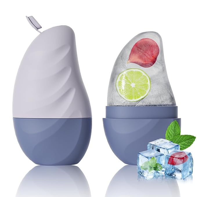 Silicone Facial Ice Cube Roller Massager, Facial Beauty Care Tool, Reusable Face Ice Mold - Brighten Skin, Reduce Puffiness for Face & Eyes (Purple)-Velvo Beauty