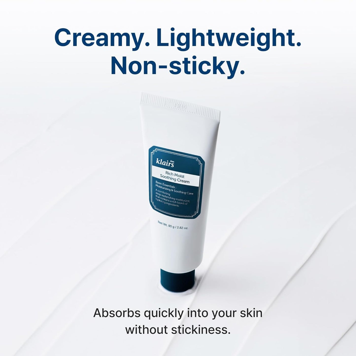 DearKlairs Rich Moist Soothing Cream 80ml, Repair Skin Barrier, Sensitive Skin, Hypoallergenic, Centella Asiatica, Ceramide, Moisturizer, Full Hydration, Non-sticky texture, Korean Moisturizer-Velvo Beauty