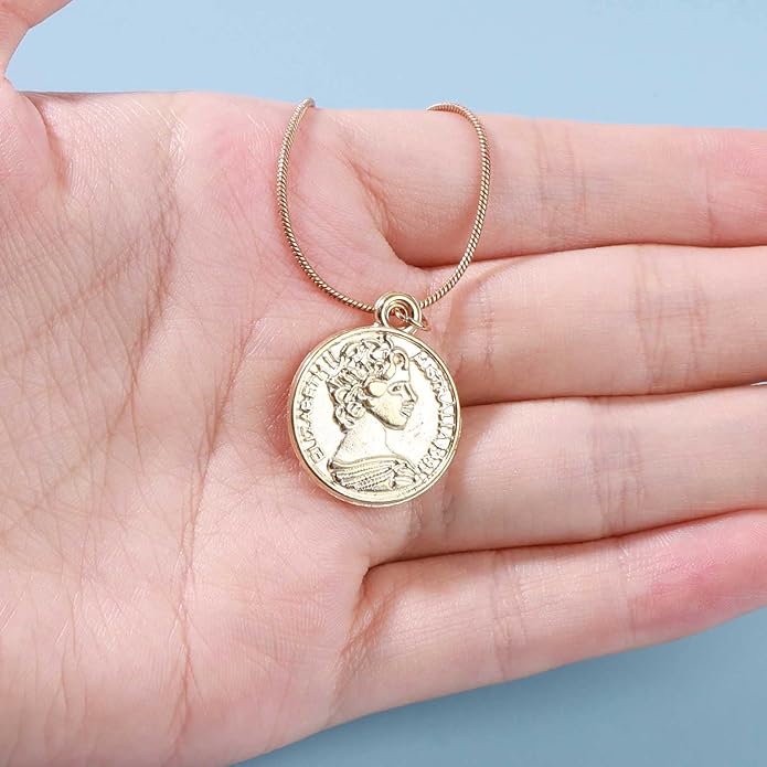 Boho Layered Coin Necklace Choker Gold Medallion Pendant Necklace Round Disc Necklace Vintage Snake Chain Necklace Jewelry for Women-Velvo Beauty