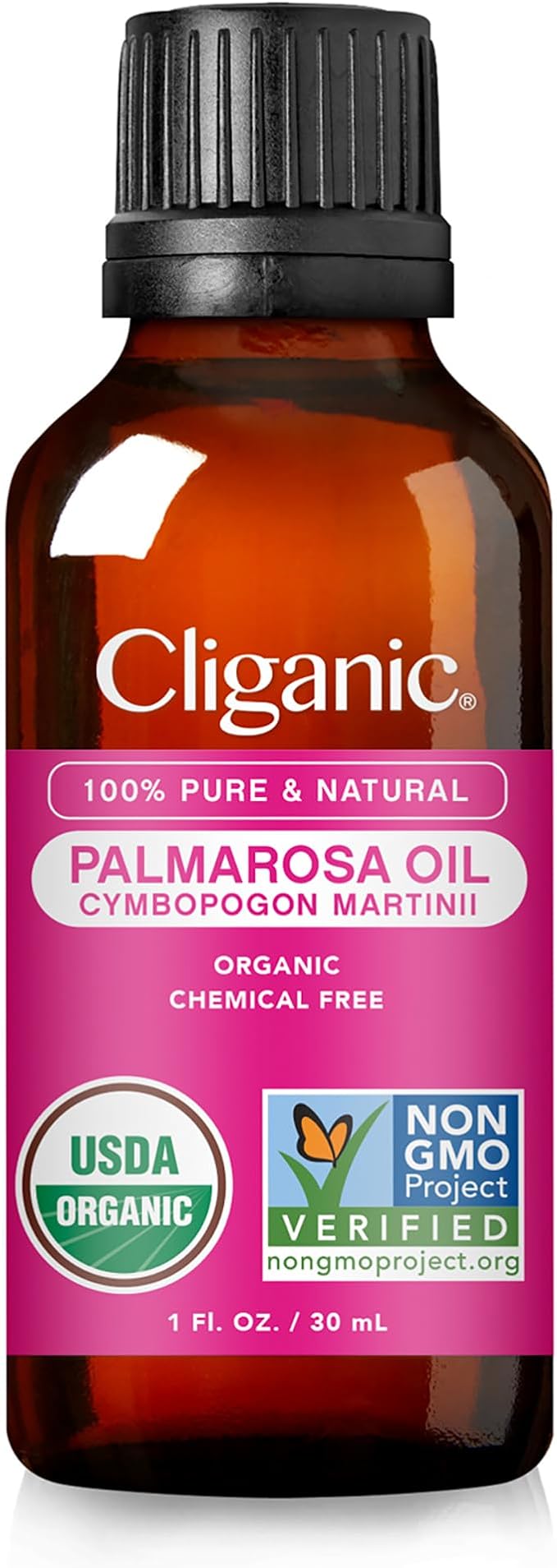 Cliganic USDA Organic Palmarosa Essential Oil, 1oz - 100% Pure Natural Undiluted for Aromatherapy | Non-GMO (Packaging May Vary)-Velvo Beauty