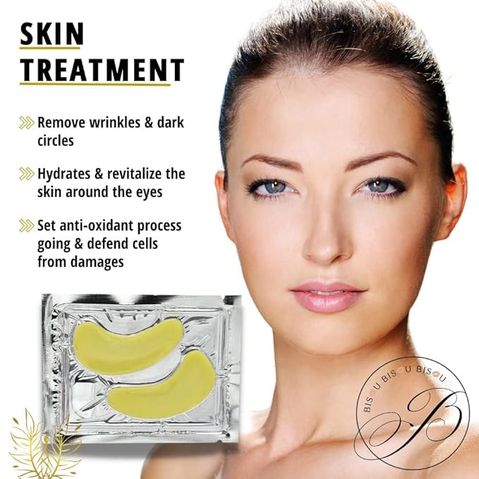 32 Pairs 24K Gold Under Eye Patches with 4 pieces of Lip Mask, Anti-Aging Eye Mask, Under Eye Mask Dark Circles and Puffiness, Wrinkles Patches with Hydrogel, Collagen Eye Pad-Velvo Beauty