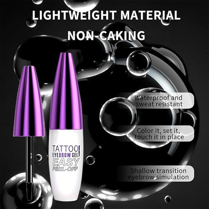 Peel Off Tattoo Brow Tint Gel - 2pcs Gray Brown Eyebrow Kit, Waterproof, Transfer-Proof & Sweatproof, Quick Peel Formula for Natural Fuller Brows, Mother’s Day Gifts for Women All Skin Types-Velvo Beauty