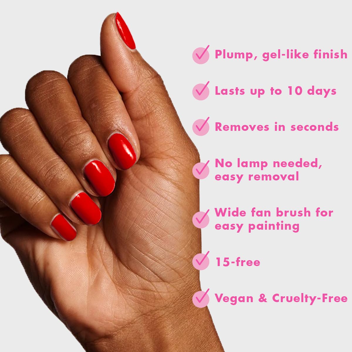 Olive & June Long Lasting Nail Polish | Plump, Gel-Like Finish No Lamp Needed | Lasts up to 10 days | Salon-Quality Color at Home | 15-Free, Vegan & Cruelty-Free Chip-Resistant Shine | CV Cherry Red-Velvo Beauty