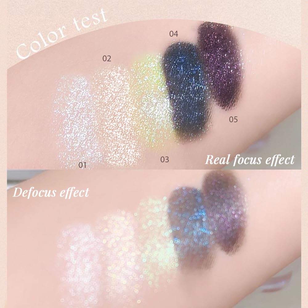 Dark Purple Cream Glitter Shimmer Metallic Eyeshadow Palette Makeup Halloween Birthday Party Wear, Natural Single Mini Instant Holographic Eyeshadow For Women, Sombras Crema Para Ojos-Velvo Beauty