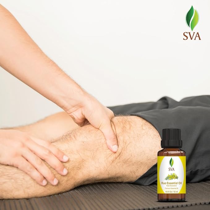 SVA Rue Essential Oil – 1/3 Fl Oz – 100% Natural Rue Oil - for Diffuser, Hair Care, Face, Skin Care, Aromatherapy, Scalp and Body Massage, Soap and Candle Making-Velvo Beauty