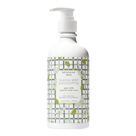 Beekman 1802 Glacial Mint & Eucalyptus Goat Milk Body Lotion - Scented - 12.5 oz - Hydrating & Deeply Moisturizing - With Shea Butter & Jojoba Seed Oil - Good for Sensitive Skin - Cruelty Free-Velvo Beauty
