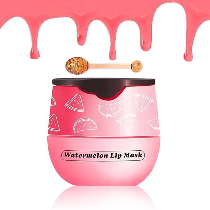 Watermelon Lip Balm, Honey Strawberry Apple Watermelon Lip Mask Overnight, Moisturizing Lip Sleeping Mask, Day & Night Lip Care - Hydrate Repair Prevent Dry (Watermelon）-Velvo Beauty