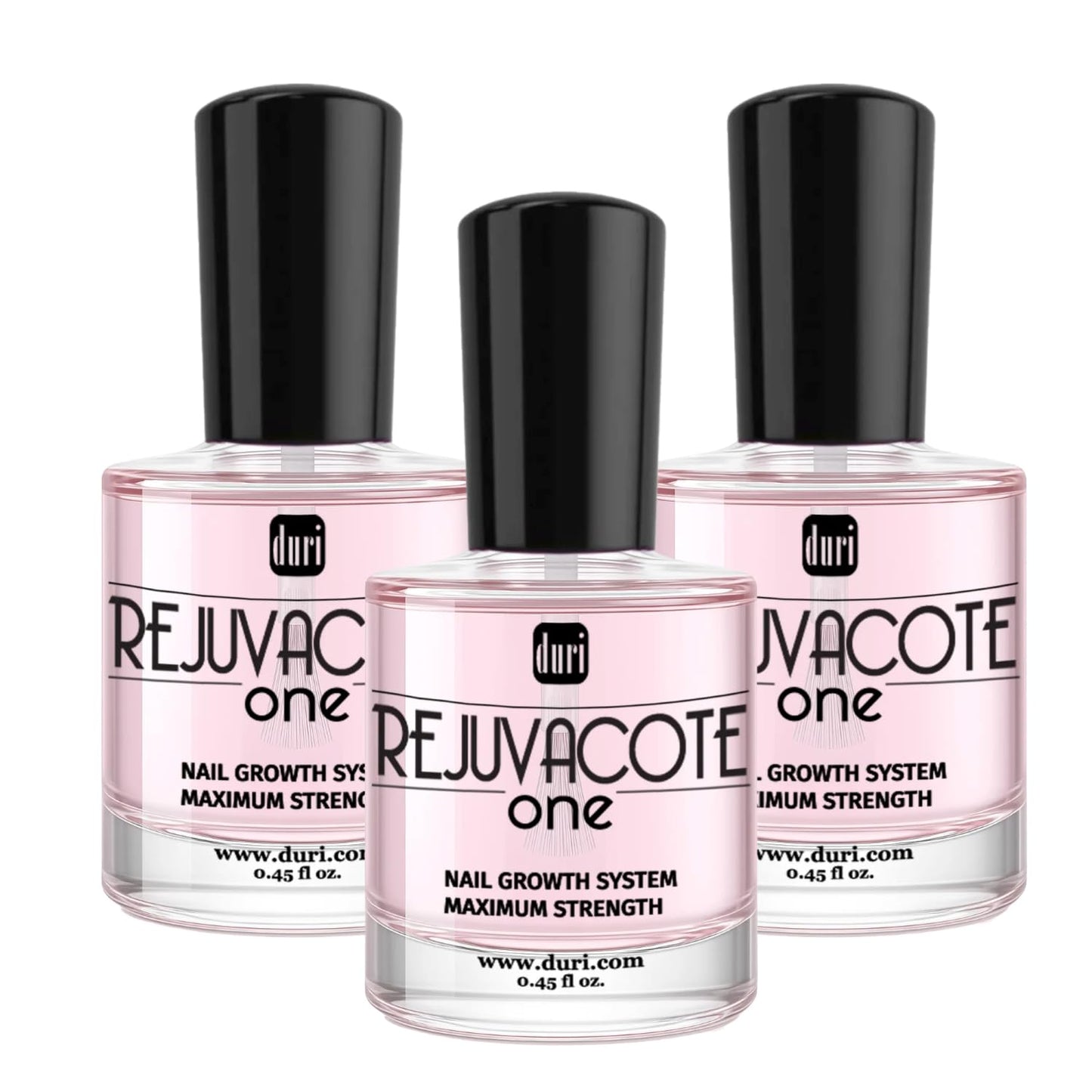 duri Rejuvacote 1 Nail Growth System - Original Maximum Strength Formula - Nail Strengthener and Nail Growth - Base and Top Coat - Pack of 3-0.45 fl. oz.-Velvo Beauty