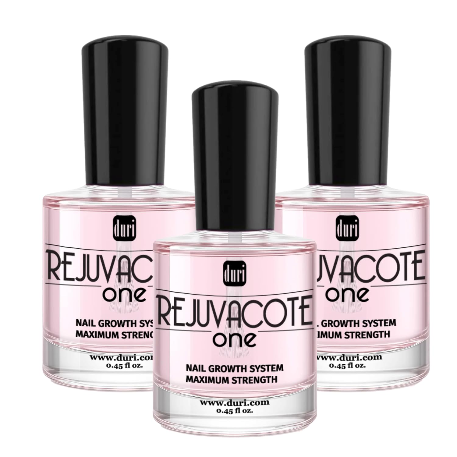 duri Rejuvacote 1 Nail Growth System - Original Maximum Strength Formula - Nail Strengthener and Nail Growth - Base and Top Coat - Pack of 3-0.45 fl. oz.-Velvo Beauty