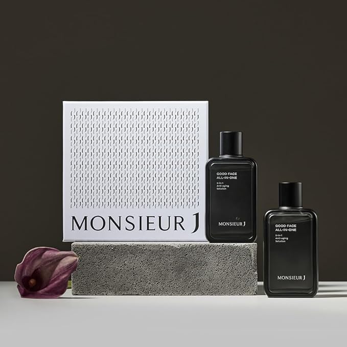 Monsieur J Men's Skin care GOOD FACE All-in-one Set 1+1 140mlx2ea 5 In 1 (Toner+Lotion+Essence+Fluid+Cream),Facial Skincare,Face Moisturizer Lotion,Facial lotion for dry skin,All In One Treatment-Velvo Beauty