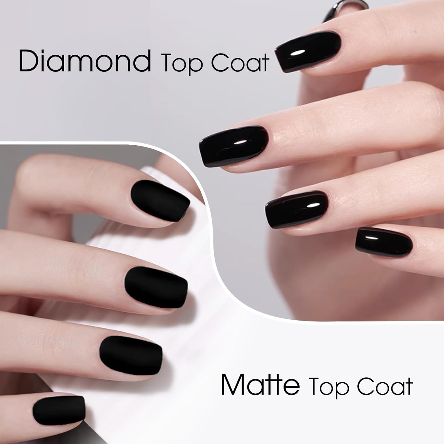 VENALISA 3 Pcs No Wipe Glossy and Matte Gel Top Coat and Base Coat Set for Gel Nail Polish- High Gloss Base Matte & Shiny Top Coat Kit, Soak Off Nail Art Home and Professional Manicure-Velvo Beauty