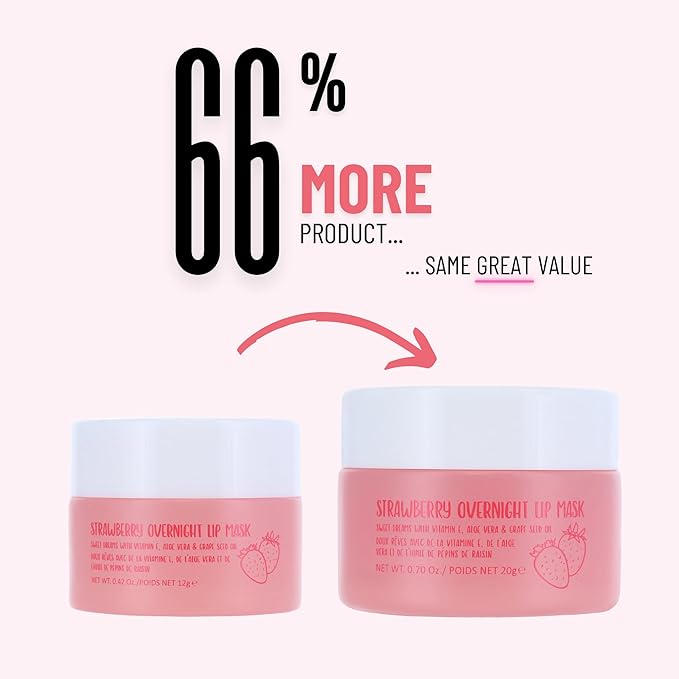 W7 Super Sweet Dreams Strawberry Lip Mask - Vitamin E, Aloe Vera and Grape Seed Oil - For Hydrated, Full Looking & Irresistible Lips - 0.67 Fl Oz-Velvo Beauty