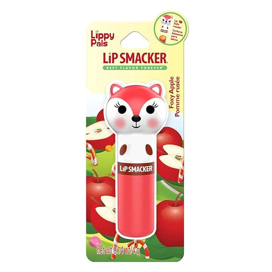 Lip Smacker Lippy Pals Fox, Flavored Moisturizing & Smoothing Soft Shine Lip Balm, Hydrating & Protecting Fun Tasty Flavors, Cruelty-Free & Vegan - Foxy Apple-Velvo Beauty