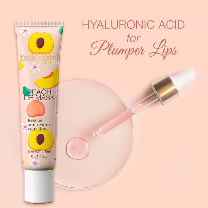 bellapierre Cosmetics Peach Lip Mask | Lip Plumping Mask with Hyaluronic Acid | Moisturizing Lip Balm for Daily Use-Velvo Beauty