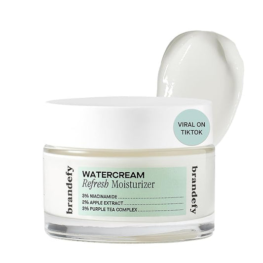 Brandefy Water Cream Refresh Moisturizer - Lightweight, Pore-Refining Hydration Burst for Smooth, Super Hydrated Skin, Daily Face Moisturizer, Made in US (1.6 Oz)-Velvo Beauty
