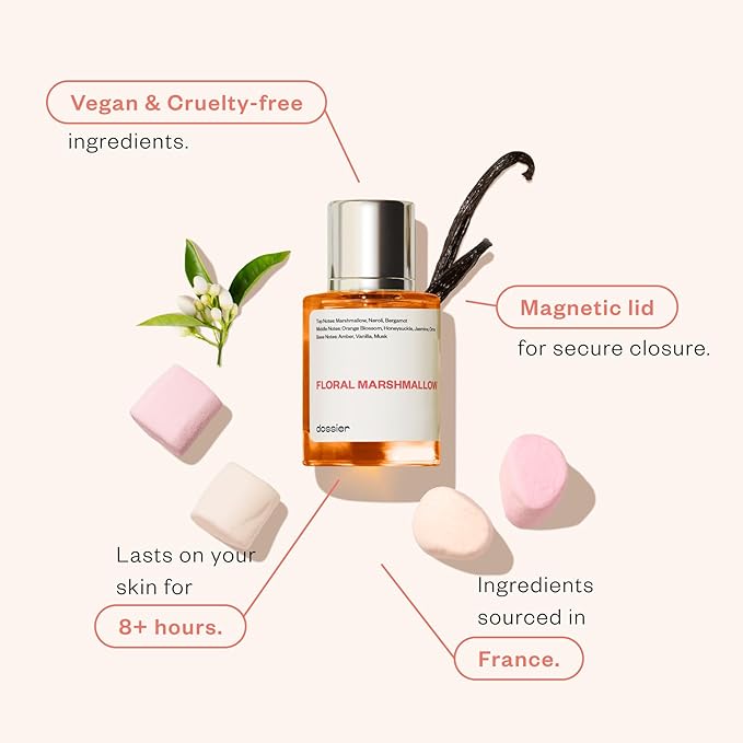 Dossier - Eau de Parfum - Floral Marshmallow - Inspired by By Kilian's Love,Don't Be Shy - Perfume Luxury - Pure Infused - Paraben-Free - Vegan - Feminine - For Women -Fragrance 3.4 oz (Spray 100ml)-Velvo Beauty