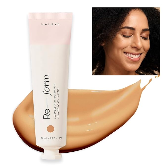 HALEYS Re-form Luminous Skin Foundation, VEGAN + CRUELTY-FREE, Blurs, Conceals, Blendable, Buildable Med-to-Full Coverage, Weightless, Oil-free, All-Day Wear, Hyaluronic Acid, All skin types (5.0)-Velvo Beauty