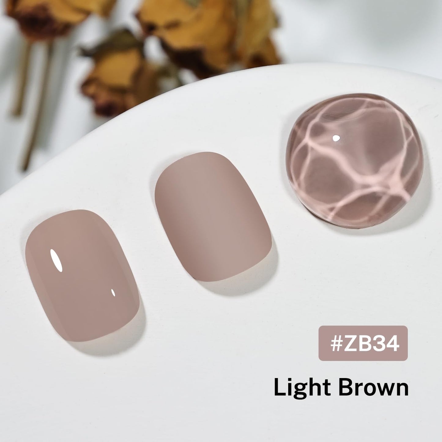 16.5ml Light Brown Nail Polish Large Volume Quick Dry Nail Polish, Long Lasting Shine, Fingernail Toenail Nail Art DIY Home Travel Nail Art Gift-Velvo Beauty