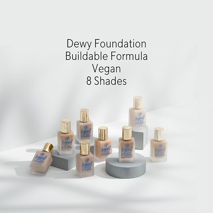 W7 Legend Foundation - Creamy Liquid Foundation for Poreless, Semi-Matte Medium Coverage - 28ml (Butterscotch)-Velvo Beauty