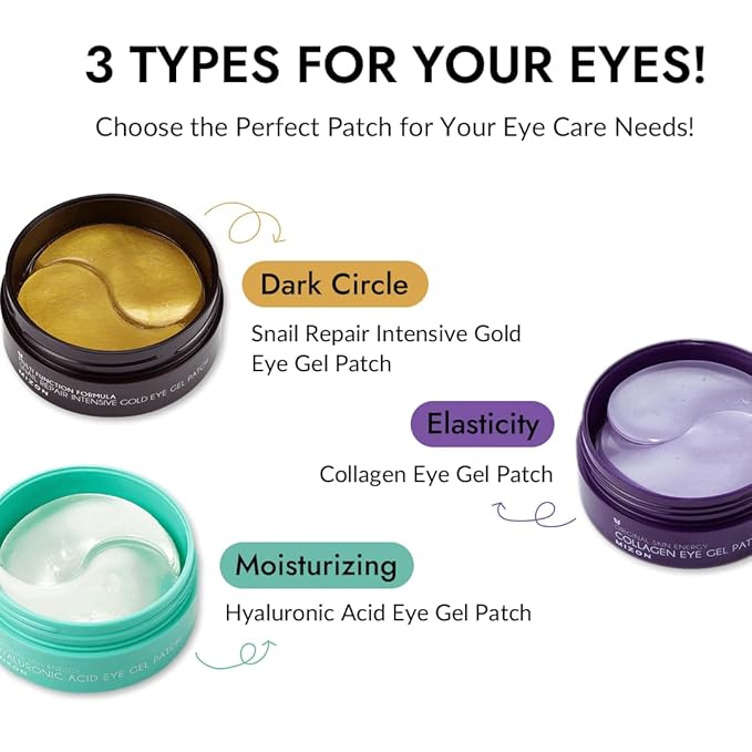 MIZON Under Eye Patches for Puffy Eyes & Dark Circles, 24K Gold & Snail Mucin, 60 Pcs – Anti-Wrinkle Collagen & Peptide Formula – Moisturizing Korean Eye Mask for Elasticity-Velvo Beauty