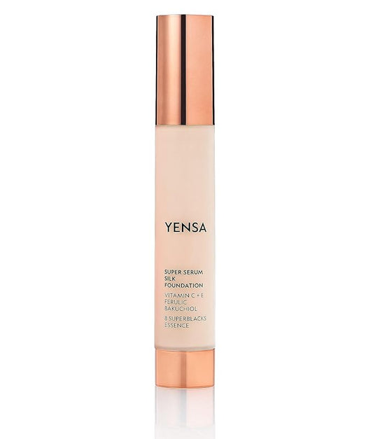 YENSA Super Silk Foundation - Full Coverage, Age-defying complex of Vitamin C, E, Ferulic, and Bakuchiol Oil (Fair 2) 1.0 fl oz-Velvo Beauty