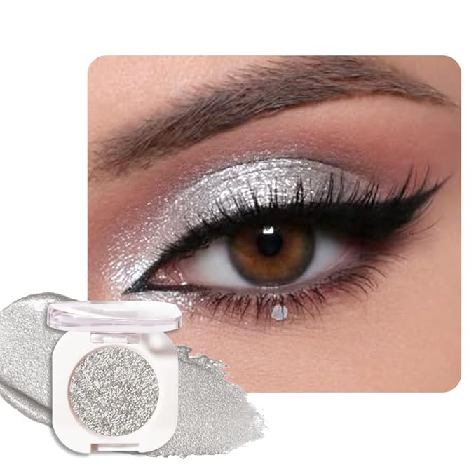 Slive Single Glitter Eyeshadow Makeup, Neutral Powde Eye Shadow for Women, Slive Shimmer Singles Eyeshadow Palette Pigmented Waterproof, sombras para ojos, Girls Monochrome Eyeshadows Gift 12-Velvo Beauty