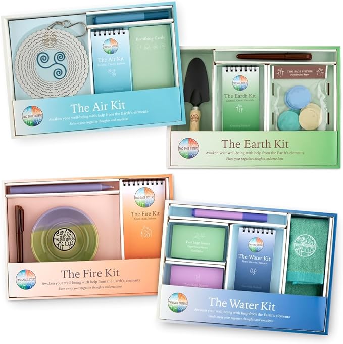 The Water Kit by Two Sage Sisters - Self Care Kit with Soap Sheets, Notebook, Marker, and Washcloth, Bath Shower Sets for Meditation and Relaxation, Mini Spa Kit Self Care Box for Women and Men-Velvo Beauty