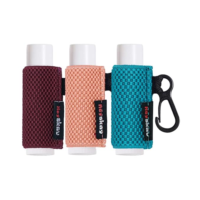 3PCS Lip Balm Holder Sleeves Chapstick Holder Keychain Lipstick Sleeves Lip Gloss Holder Keychain Chapstick Elastic Sleeves-Velvo Beauty