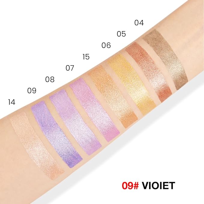 evpct Violet Shimmer Cream Eye Shadow Brightener Sticks Set for Eyes, Violet Shimmery Matte Pencil Eye shadow Applicator Stick Pen Palette Makeup Waterproof sombras en crema para ojos 09#-Velvo Beauty