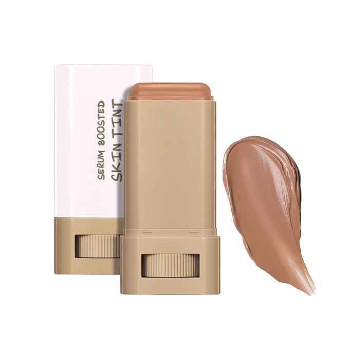 Multi-Use Foundation Stick Beauty Balm Serum Boosted Skin Tint, On-The-Go Tinted Solid Serum, Lightweight and Buildable Creamy Skin Tint Stick Makeup, Natural Finish(06#)-Velvo Beauty