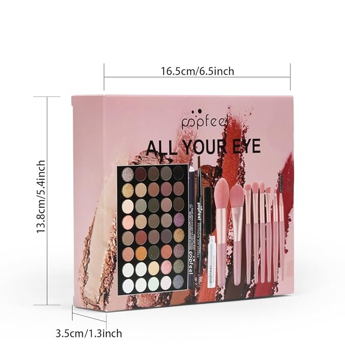 All in One Eyeshadow Palette Makeup Set, Makeup Kits with Makeup Brush Set, Mascara, Eyebrow Pen,Travel Makeup Bundle Holiday Surprising Makeup Gift Box for Women Girls, Vegan, Maquillage-Velvo Beauty